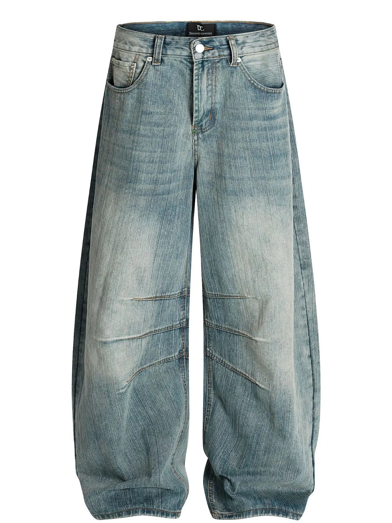 Men's Wide Leg Relaxed Fit Vintage Wash Jeans