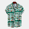 Men's Plus Size Tropical Print Short Sleeve Hawaiian Beach Shirt