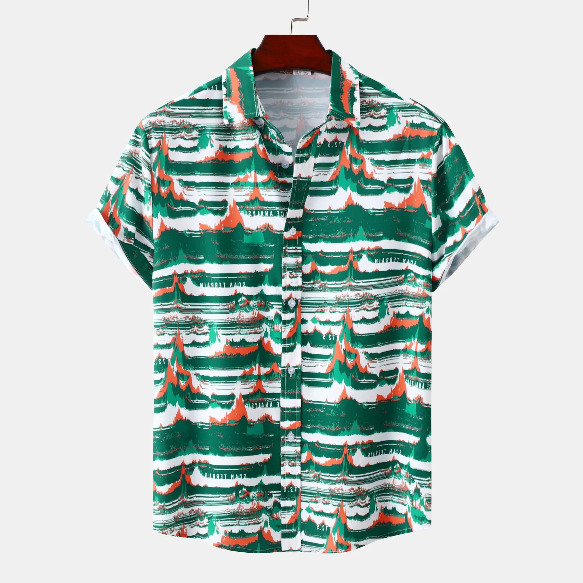 Men's Plus Size Tropical Print Short Sleeve Hawaiian Beach Shirt