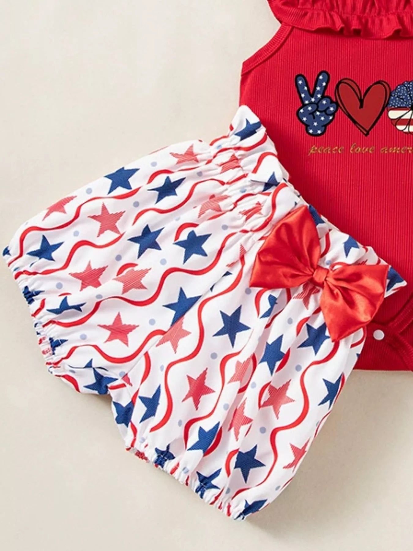 Children's Patriotic Star Print Outfit Set