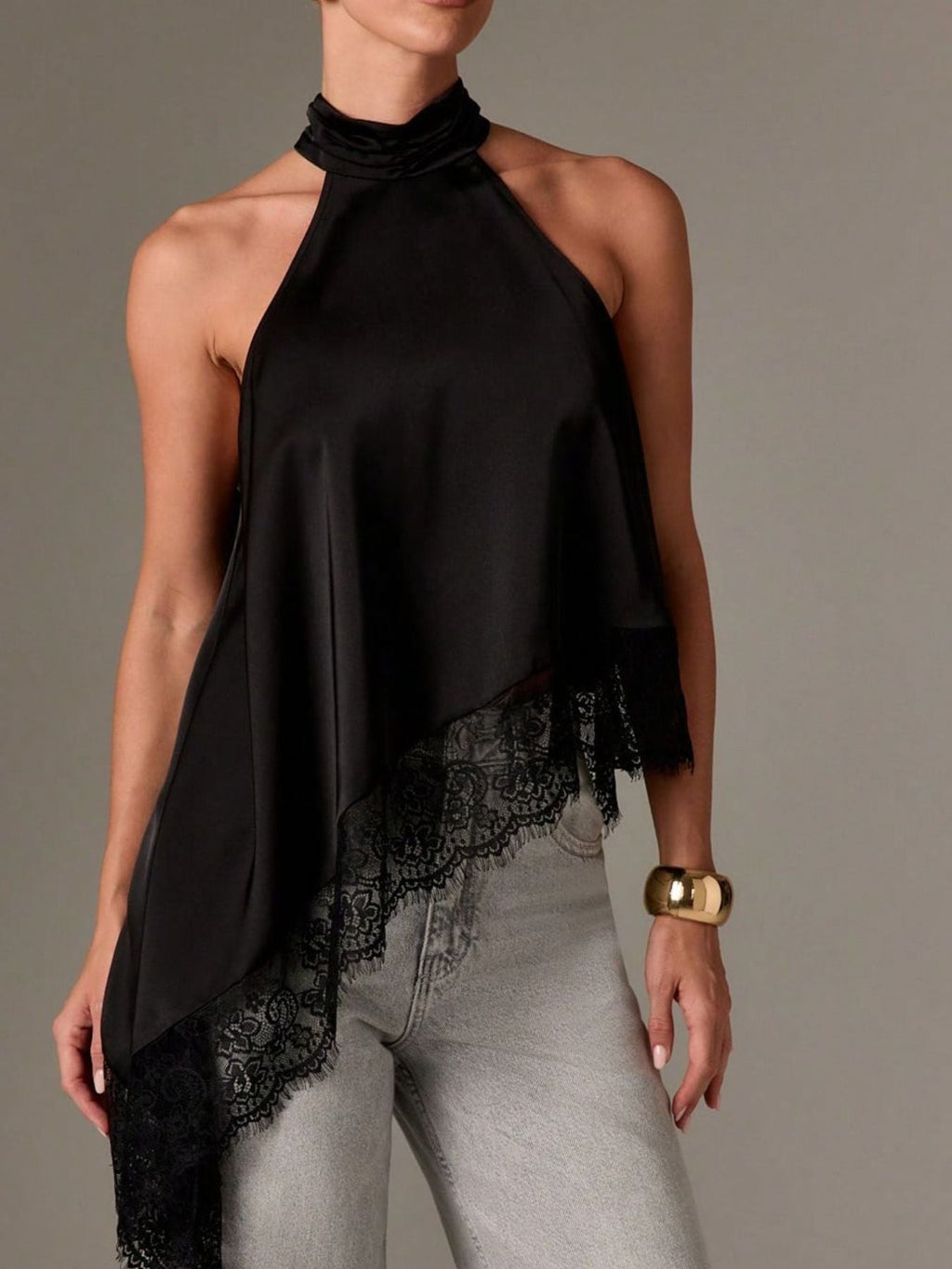 Halter Neck Lace Trim Cami