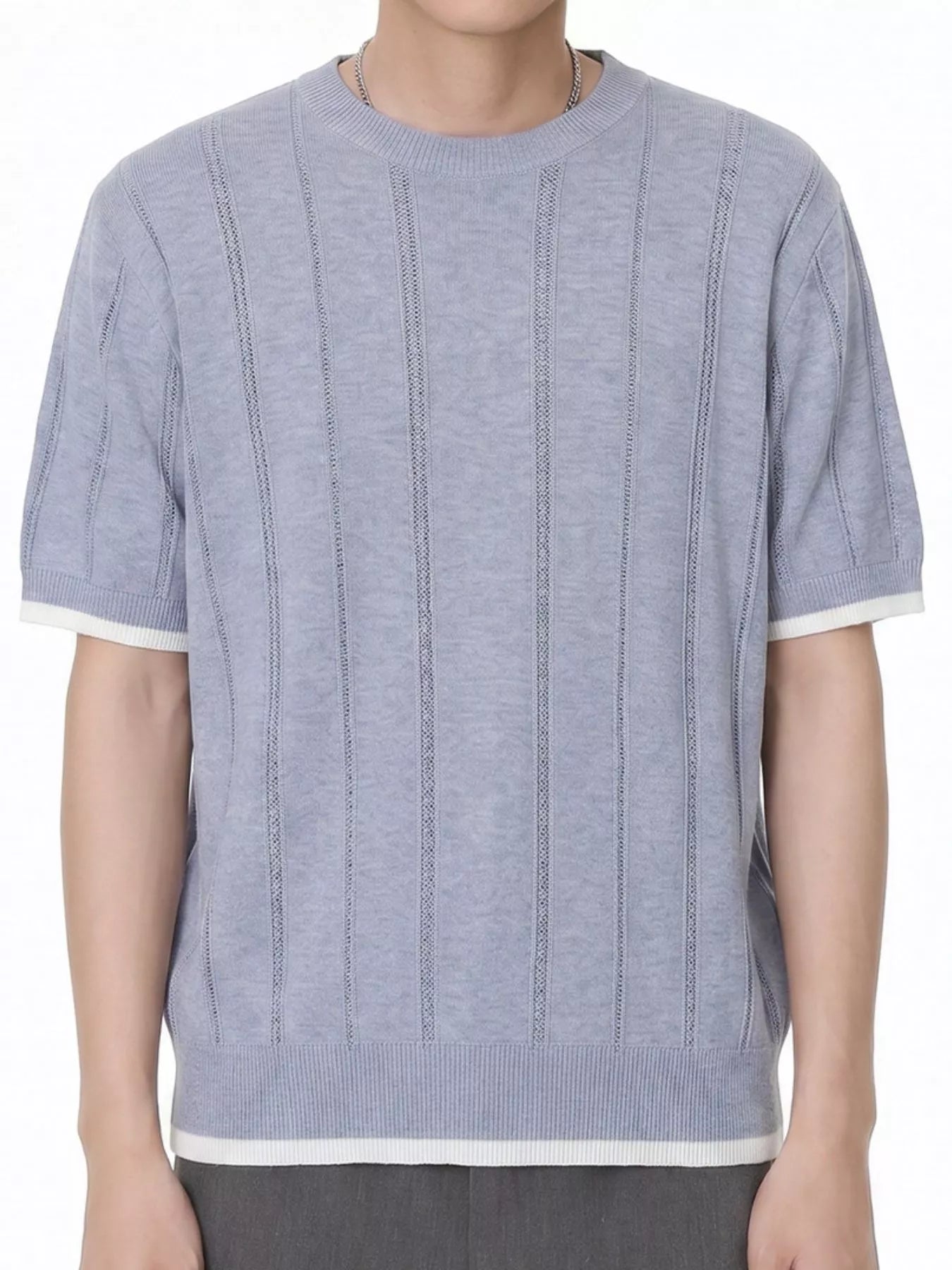 Men's Contrasting Trim Knit T-Shirt