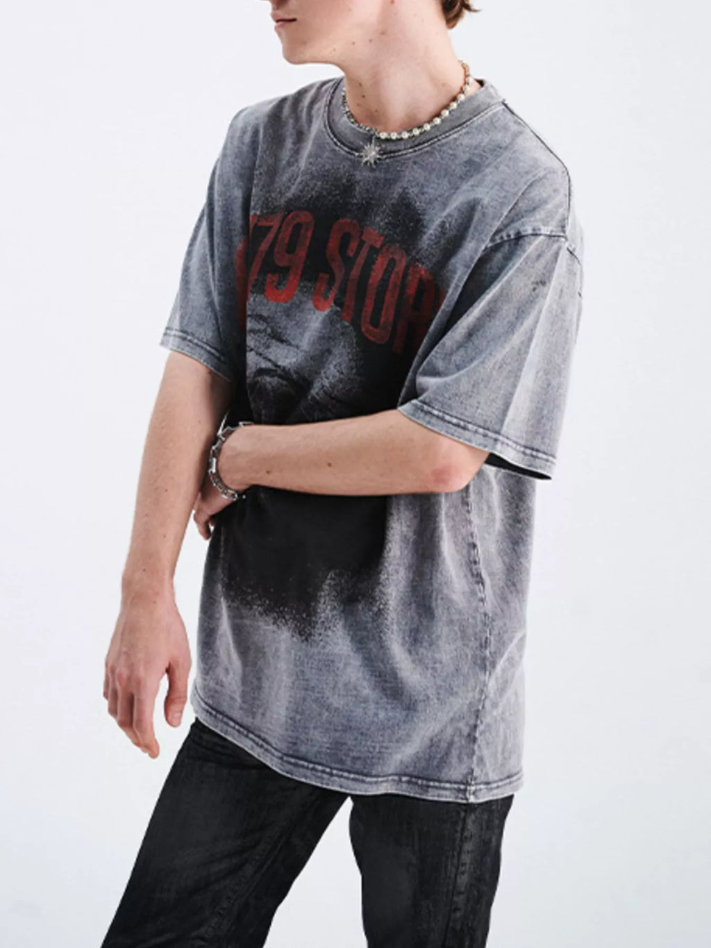 Men's Graphic Round Neck Short Sleeve T-Shirt