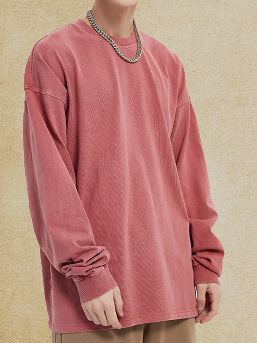 Men's Oversized Long Sleeve Casual T-Shirt
