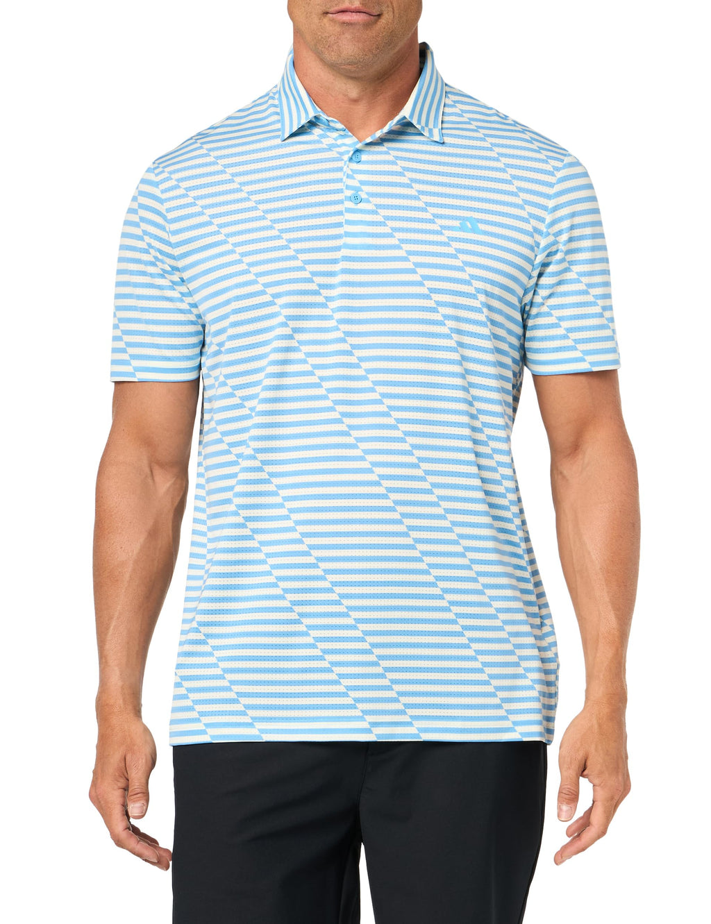 adidas Mens Ultimate365 Mesh Print Polo SEBLBUIvory