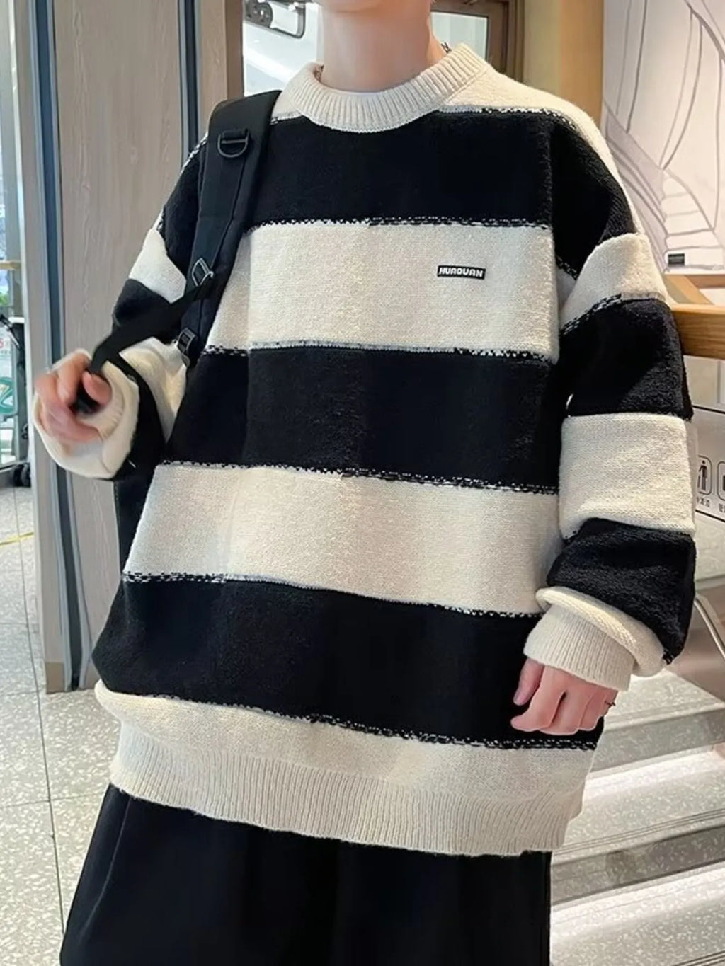 Men's Color Block Long Sleeve Sweater