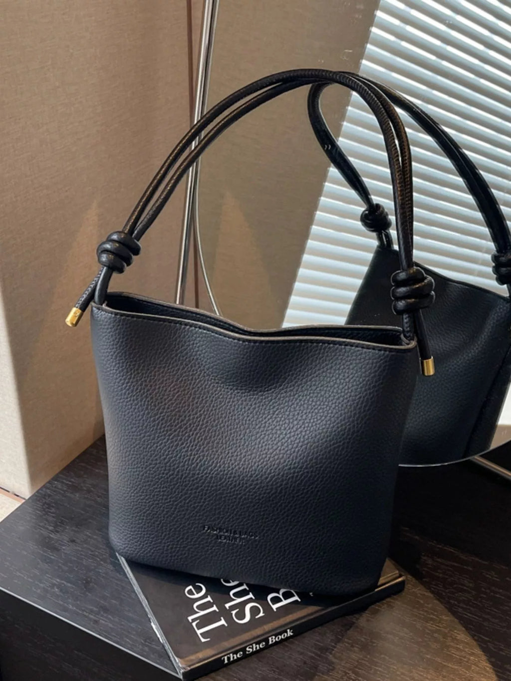 Leather Bucket Crossbody Bag