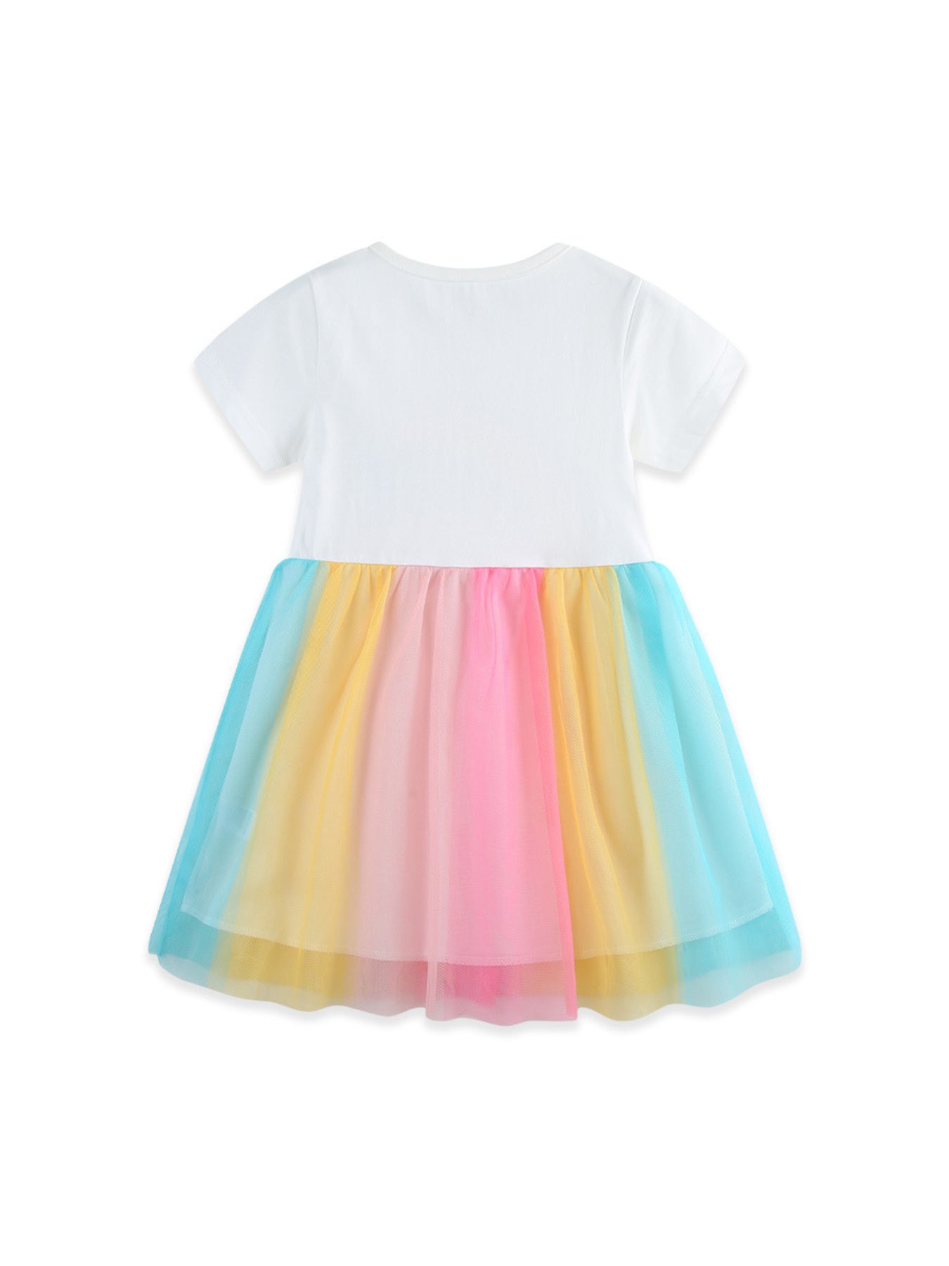 Children's Rainbow Short Sleeve Tulle Dress