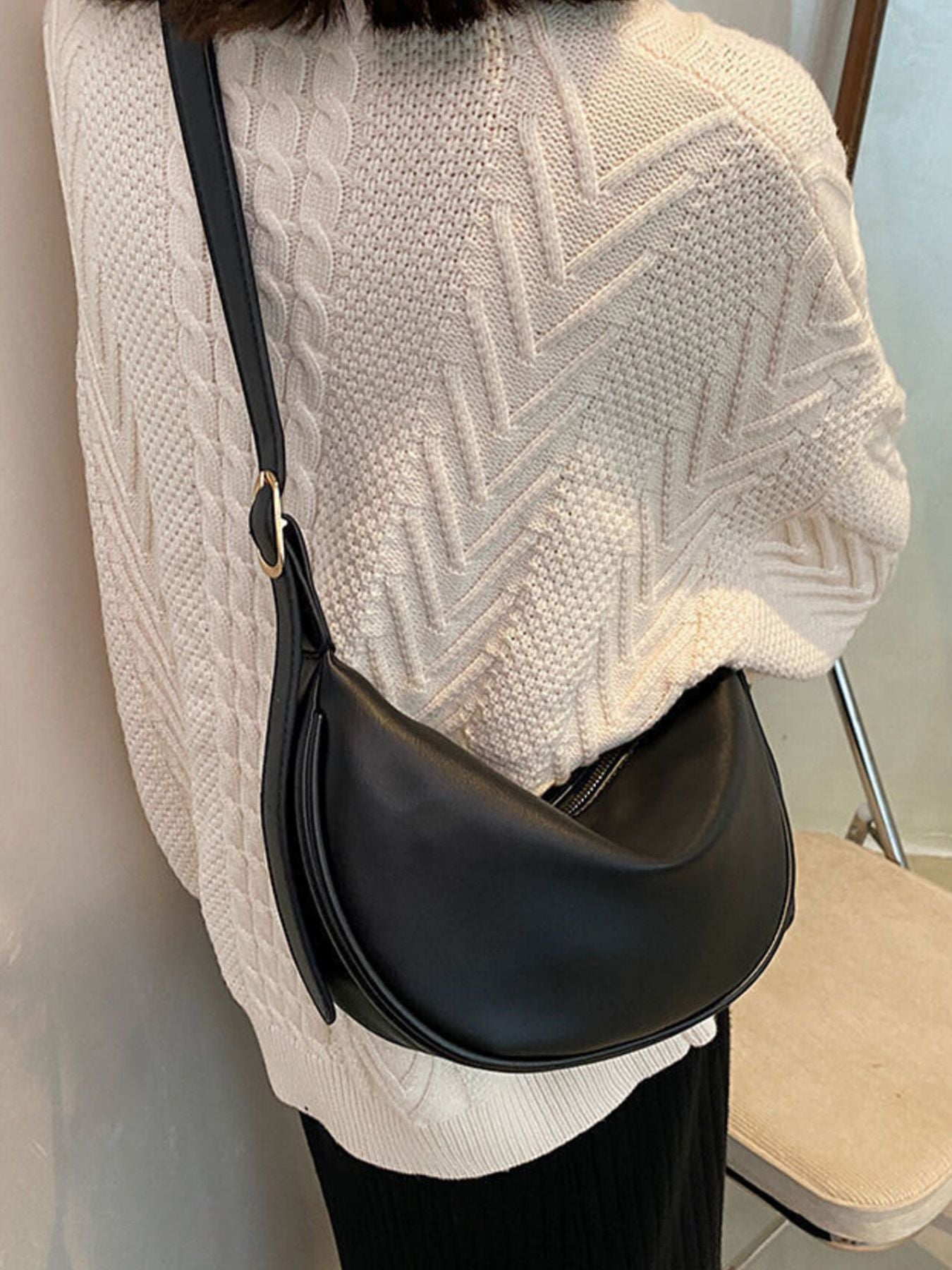Minimalist Crescent Crossbody Bag