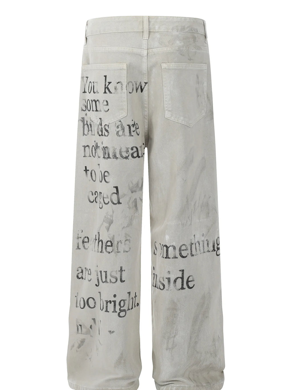 Men's Letter Wide Leg Jeans