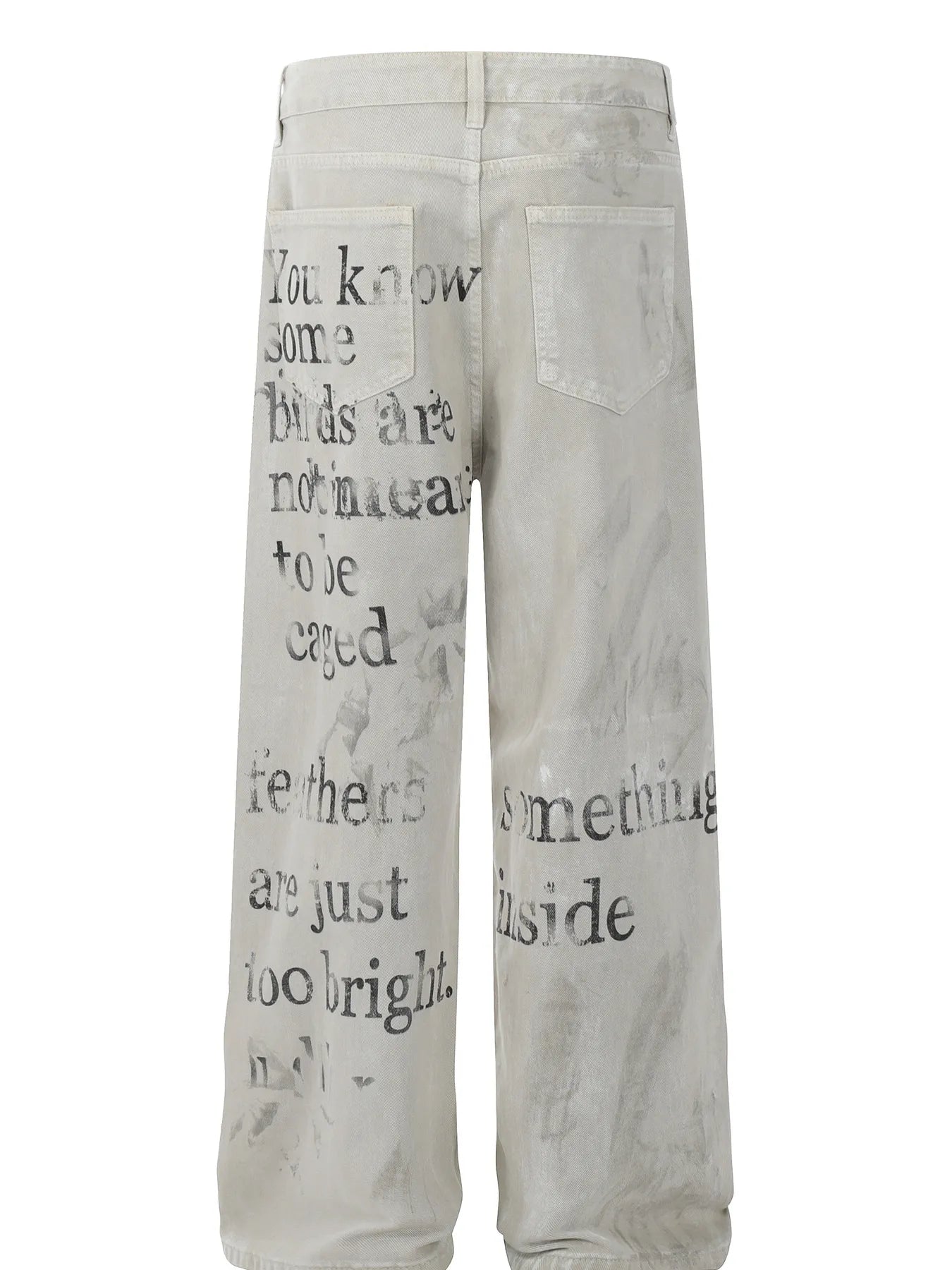 Men's Letter Wide Leg Jeans