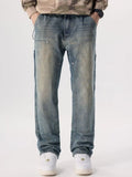 Men's Vintage Wash Wide Leg Jeans