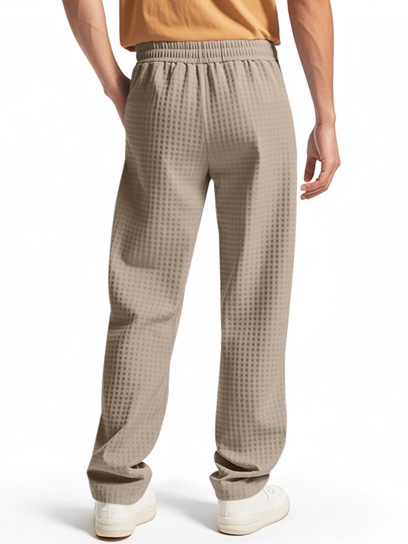 Men's Full Size Textured Drawstring Casual Pants Plus Size