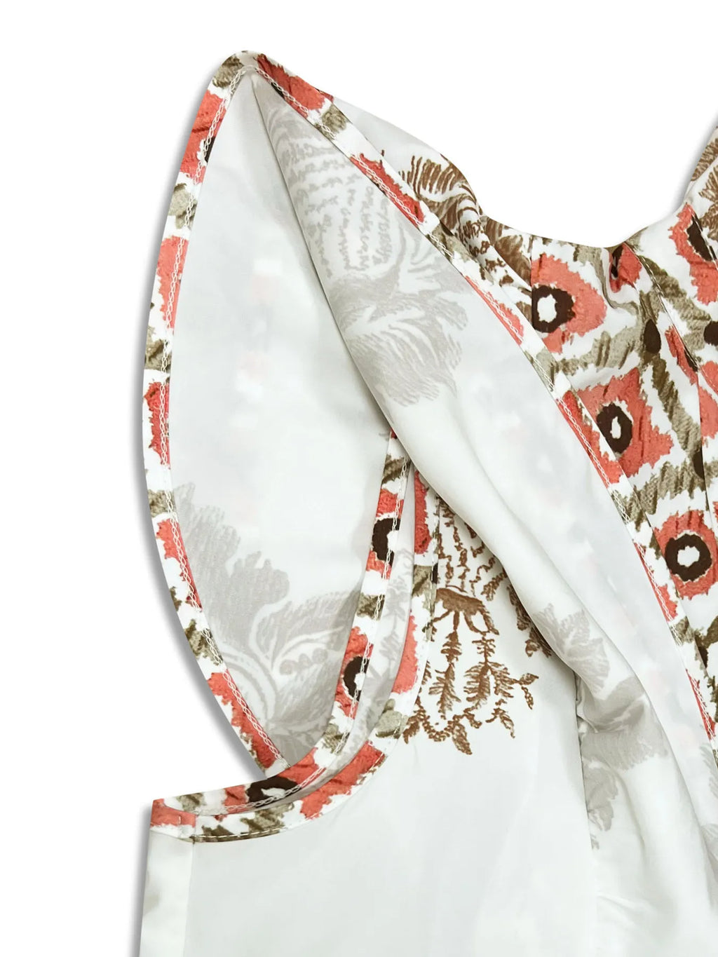 Printed Notched Ruffled Cap Sleeve Dress