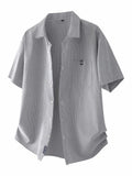 Men's Plus Size Casual Striped Short Sleeve Shirt
