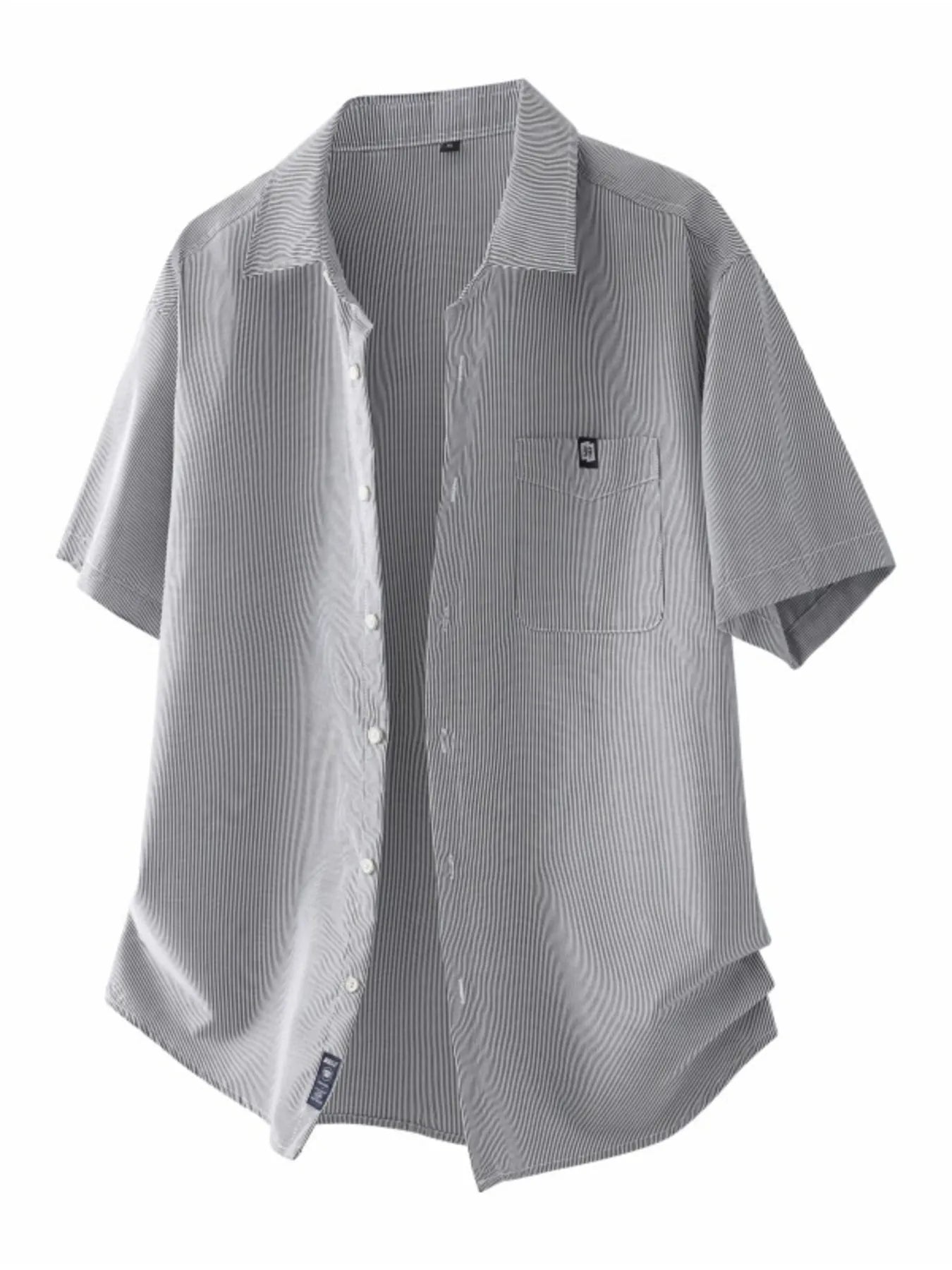 Men's Plus Size Casual Striped Short Sleeve Shirt
