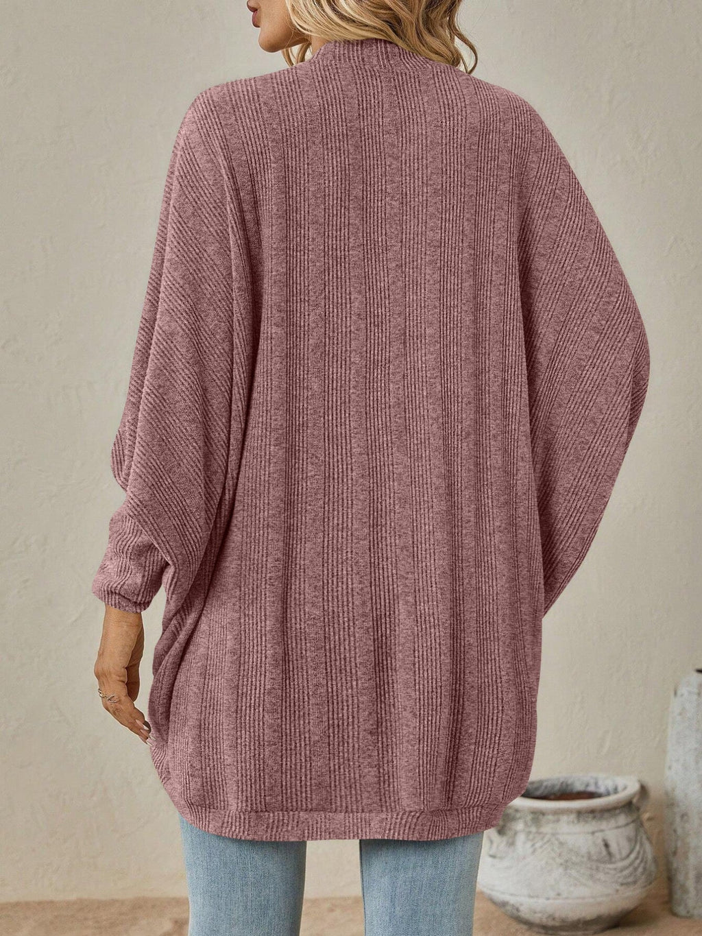 Open Front Batwing Sleeve Cardigan