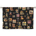Baha Ranch Vintage Cowboy Collage Western Curtains 28" x 40" Made in America