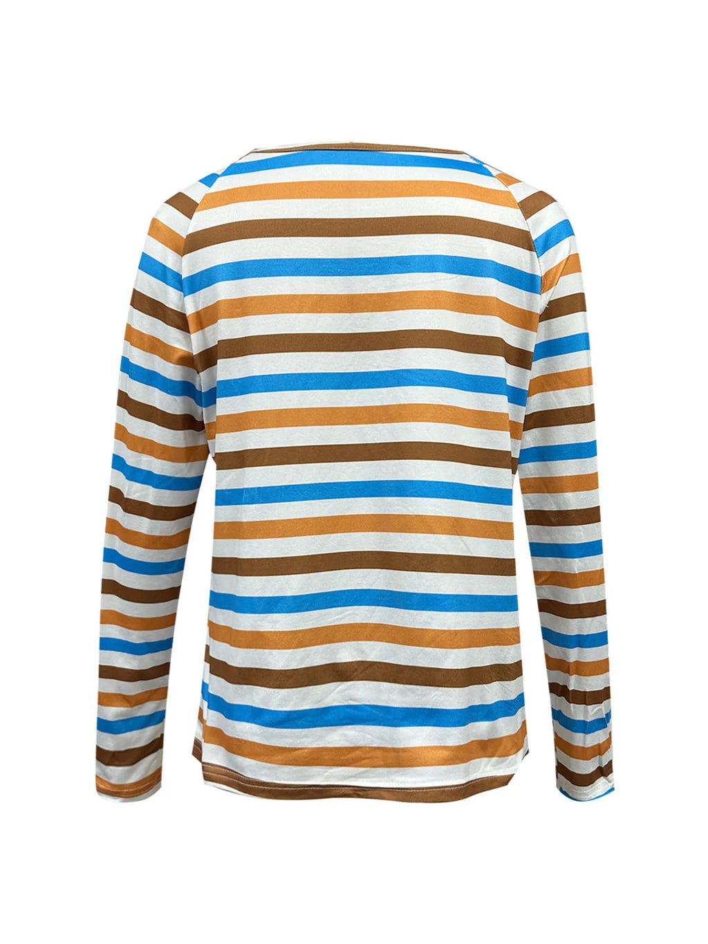 Full Size Striped Long Sleeve Casual Top Plus Size