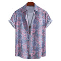Men's Plus Size Floral Print Short Sleeve Casual Shirt