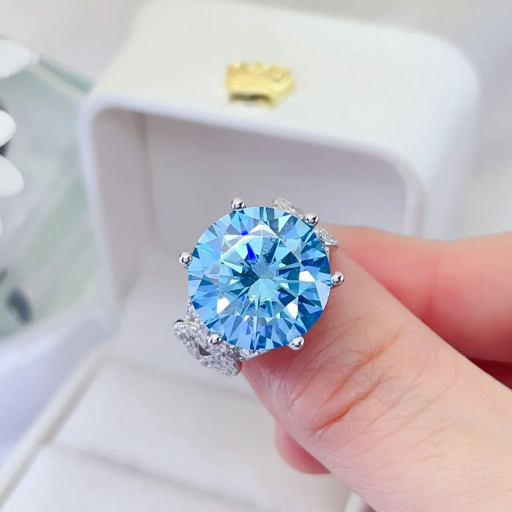 10 Carat Moissanite 925 Sterling Silver Ring