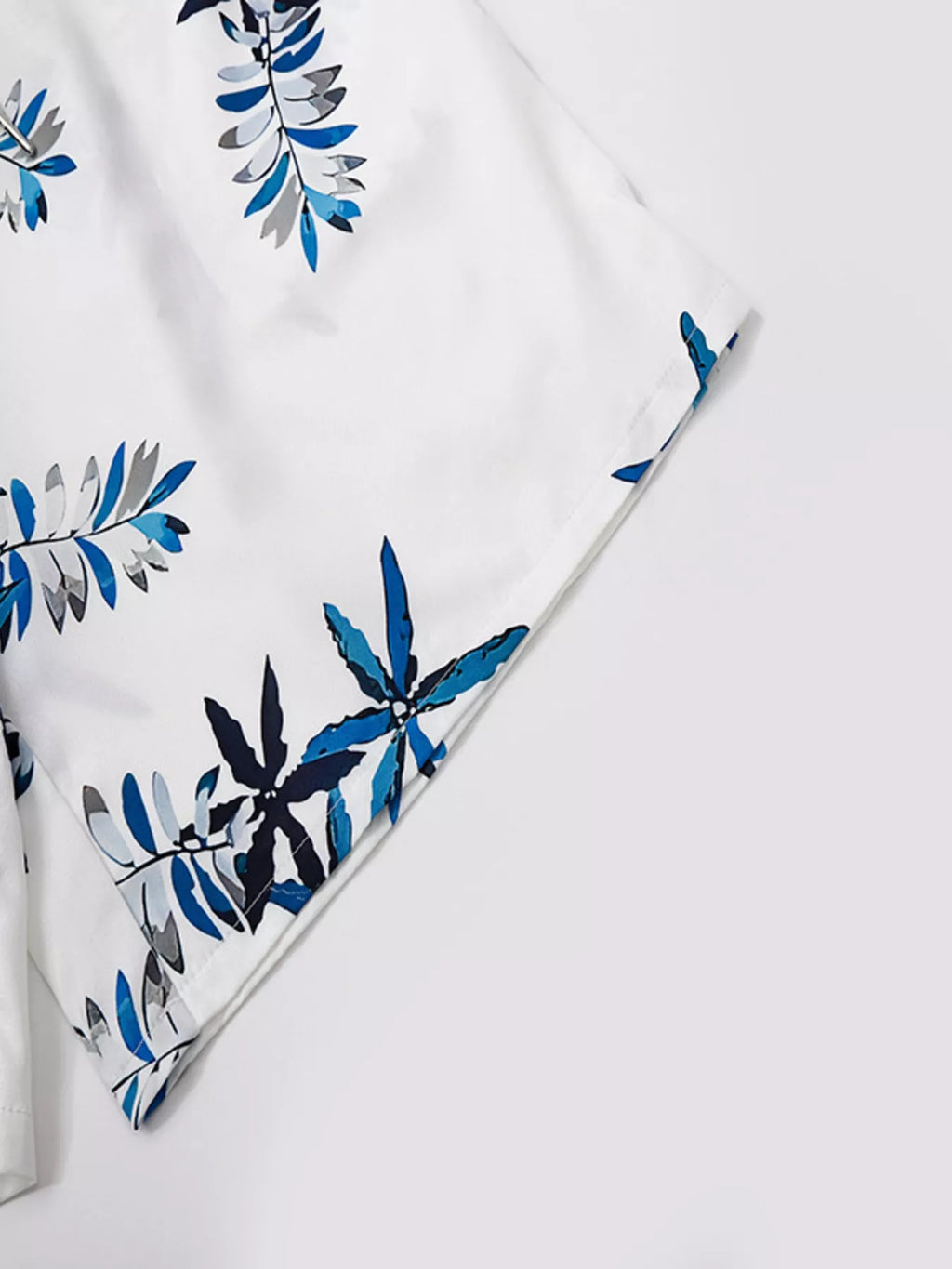 Men's Full Size Tropical Print Short Sleeve Shirt and Shorts Set Plus Size