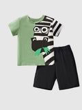 Children's Zebra Print Short Sleeve Tee and Shorts Set