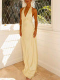 Halter Neck Sleeveless Maxi Dress