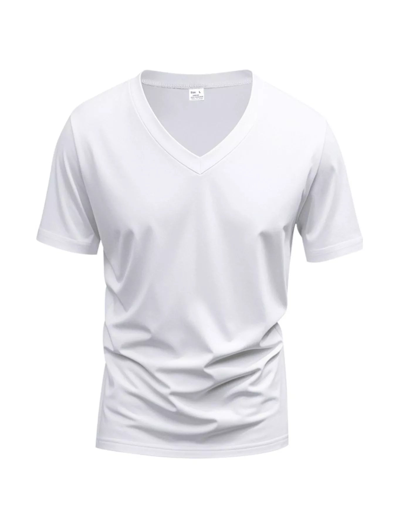 Men's Full Size Slim Fit V-Neck Basic T-Shirt Plus Size