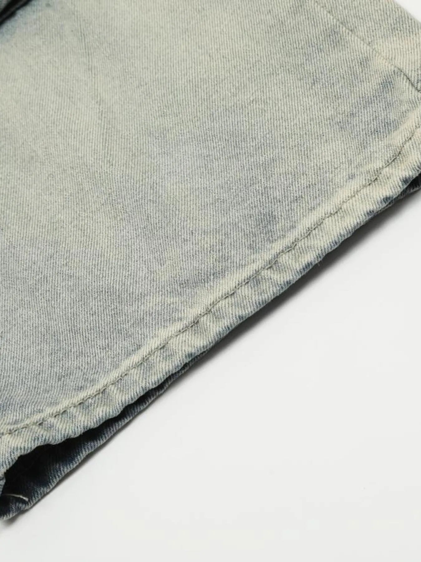 Men's Washed Multi-Pocket Straight Cargo Jeans