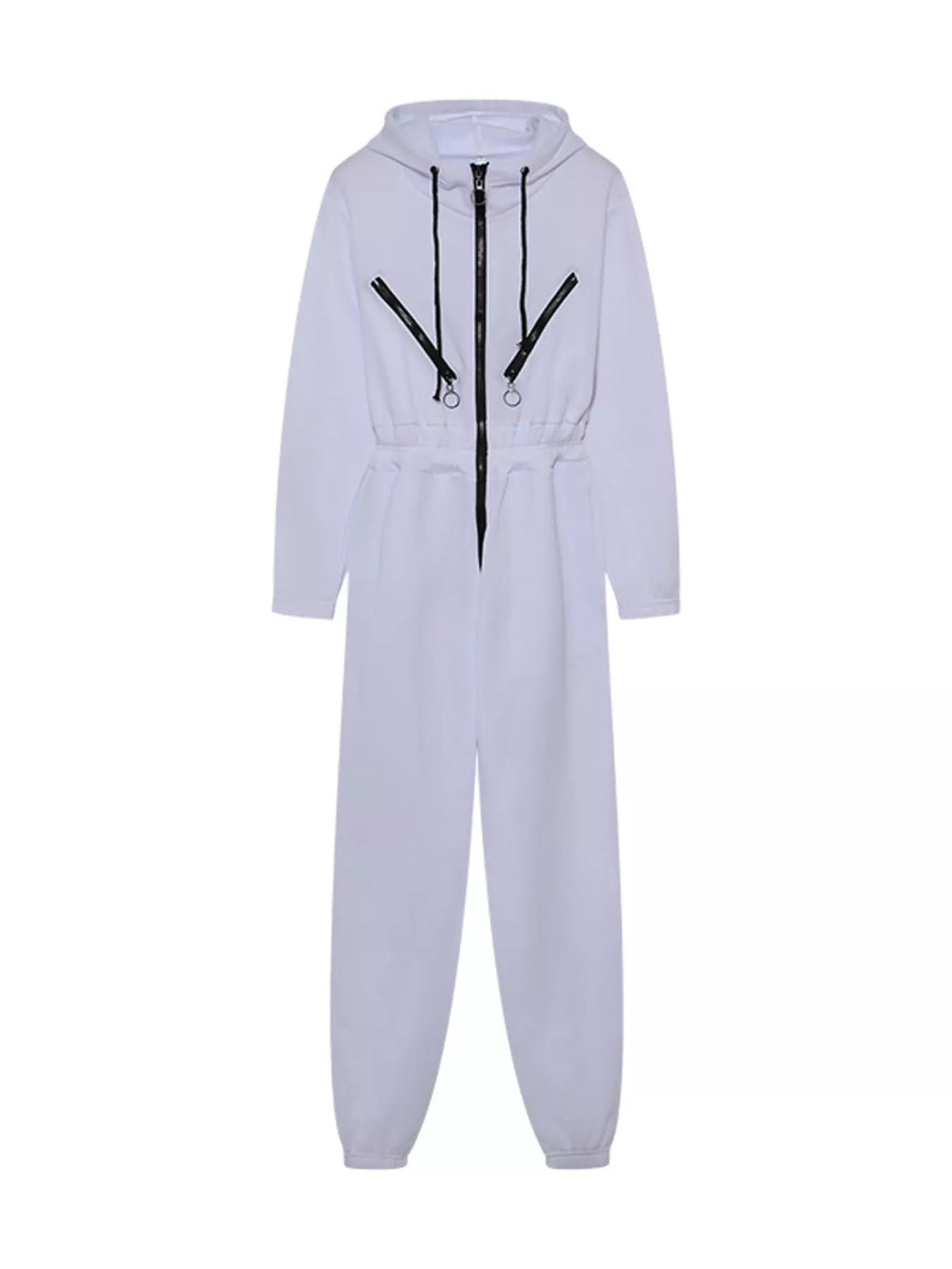 Hooded Zip-Up Long Sleeve Jumpsuit