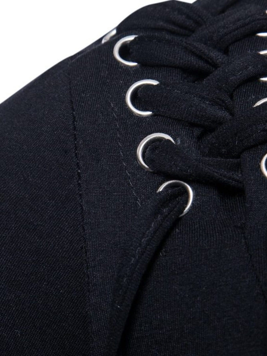 Men's Lace-Up Asymmetric Hem T-Shirt