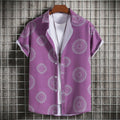 Men's Plus Size Geometric Print Short Sleeve Button-Up Shirt