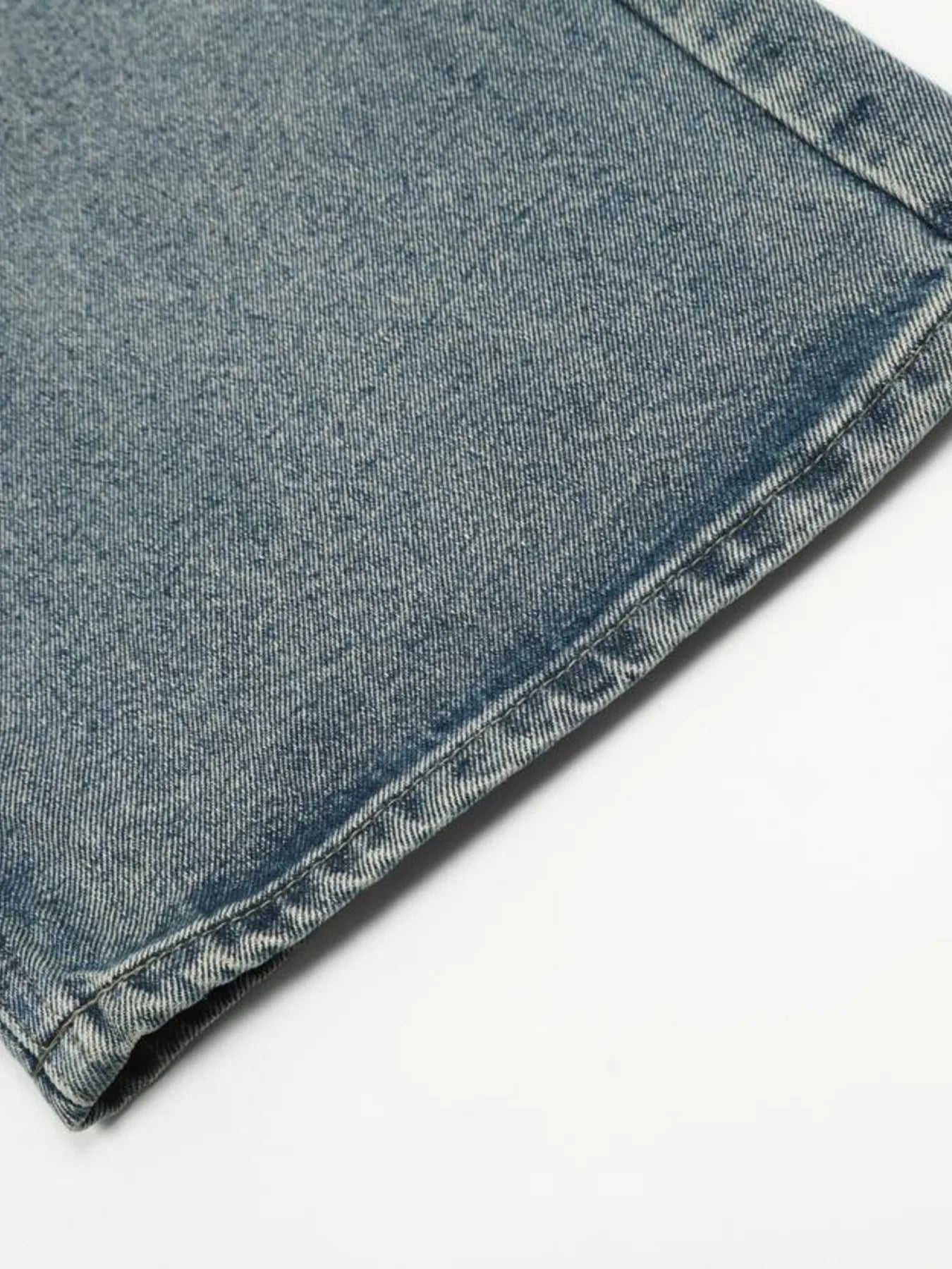 Men's Distressed Wide Leg Vintage Wash Jeans