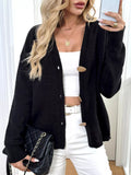 Button-Down V-Neck Cardigan