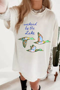 Weekend by the Lake Graphic Oversized T-Shirt