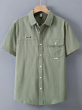 Men's Plus Size Button Up Short Sleeve Shirt