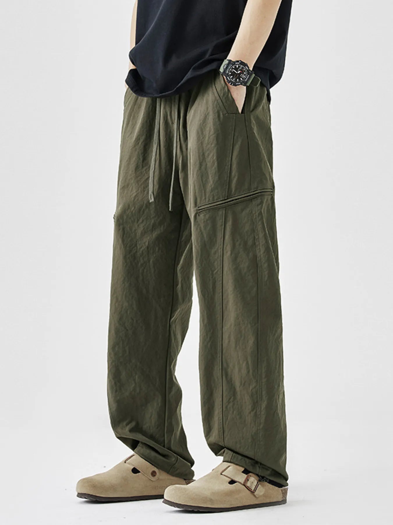 Men's Plus Size Loose Fit Drawstring Casual Pants