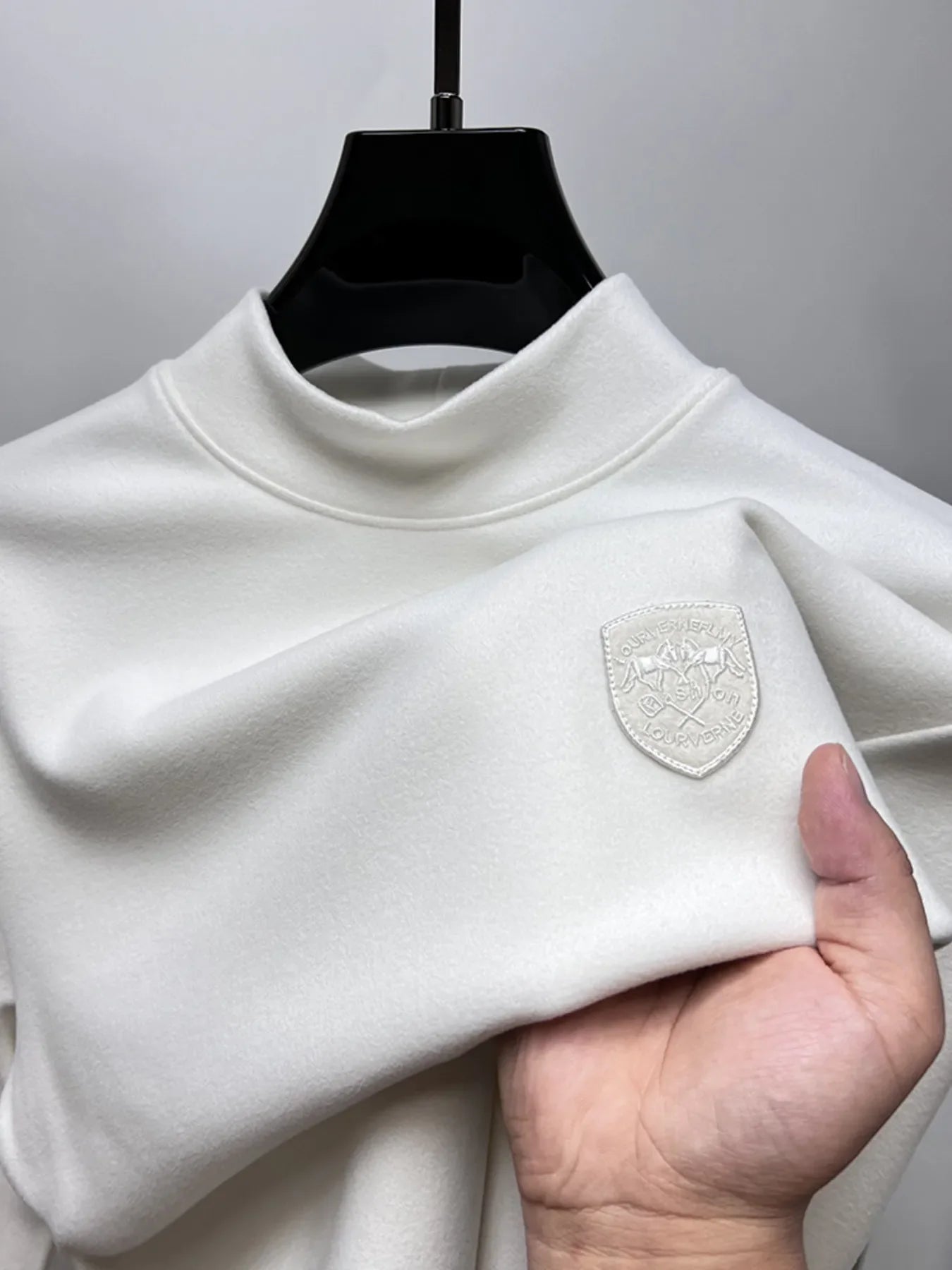 Men's Plus Size Mock Neck Long Sleeve T-Shirt