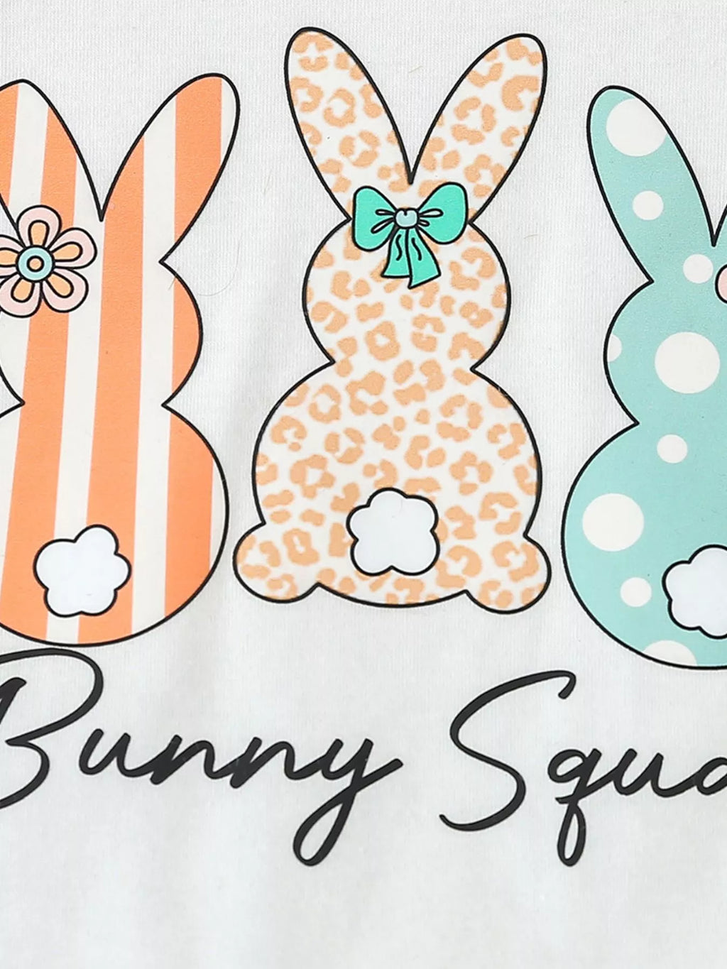 Children's Bunny Round Neck Tee and Pants Set