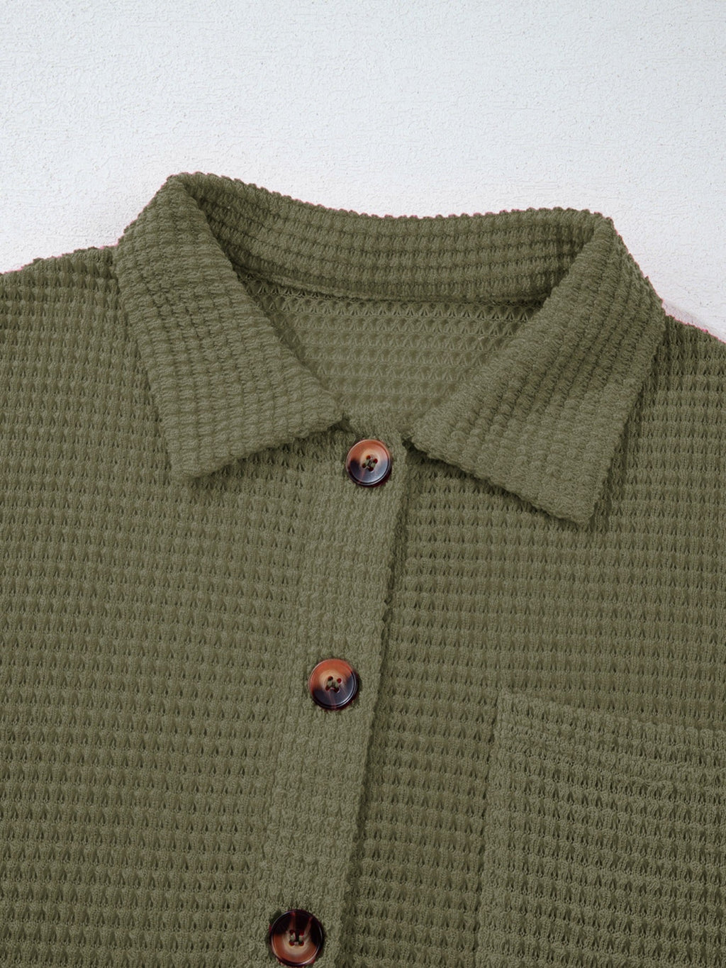 Textured Knit Button Detail Top