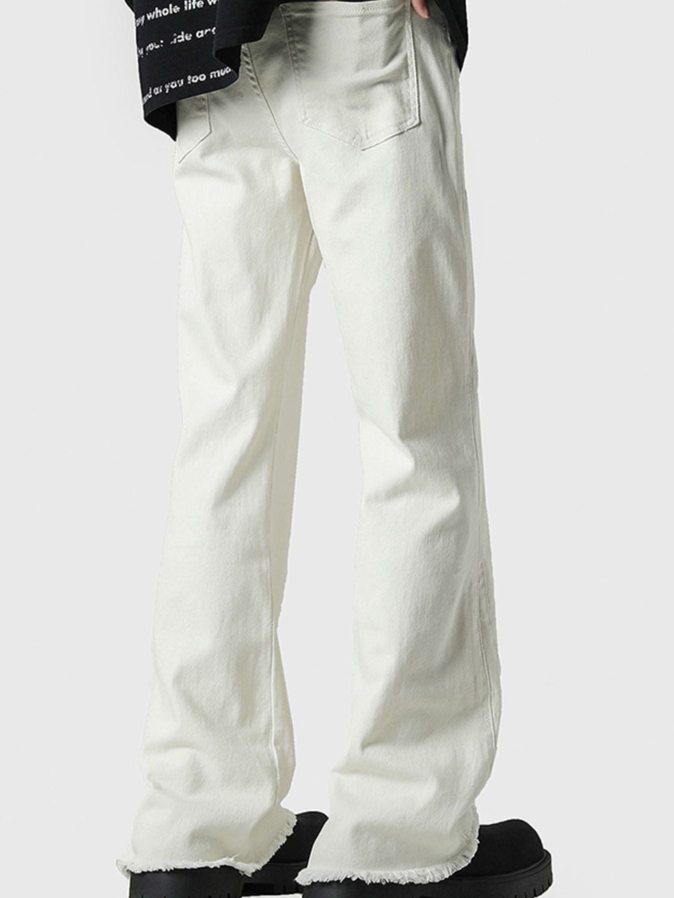 Men's Full Size Raw Hem Flare Jeans Plus Size