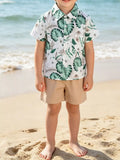 Children's Tropical Print Shirt and Shorts Set