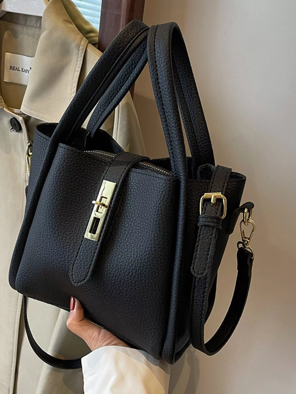 Leather Bucket Crossbody Bag