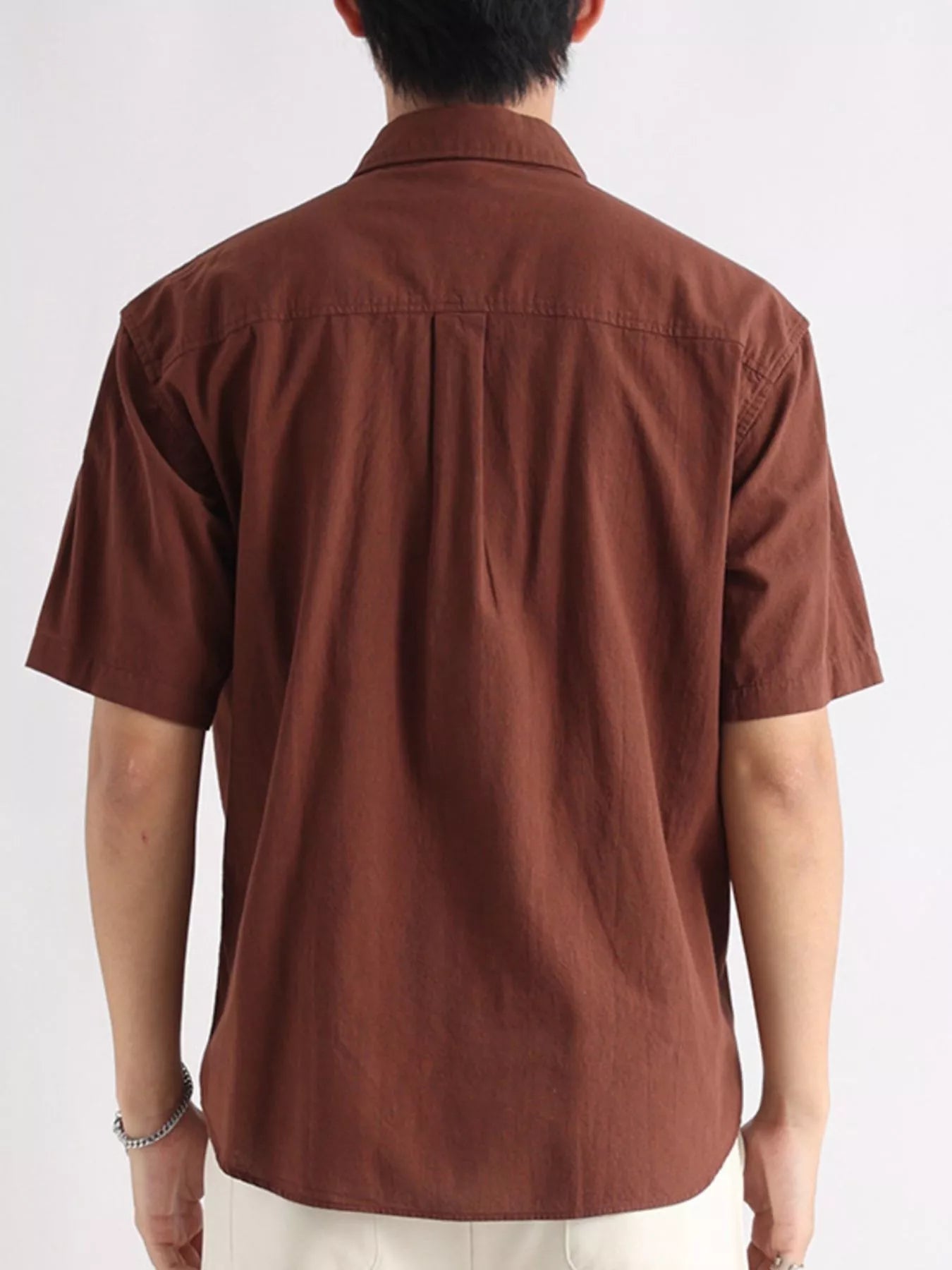 Men's Plus Size Short Sleeve Button-Down Shirt