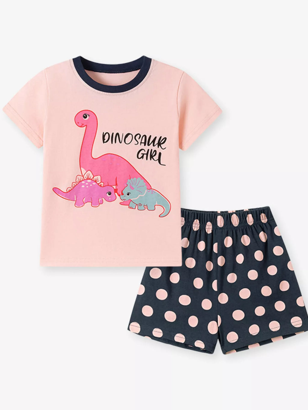 Children's Dinosaur Graphic Short Sleeve Tee and Shorts Set