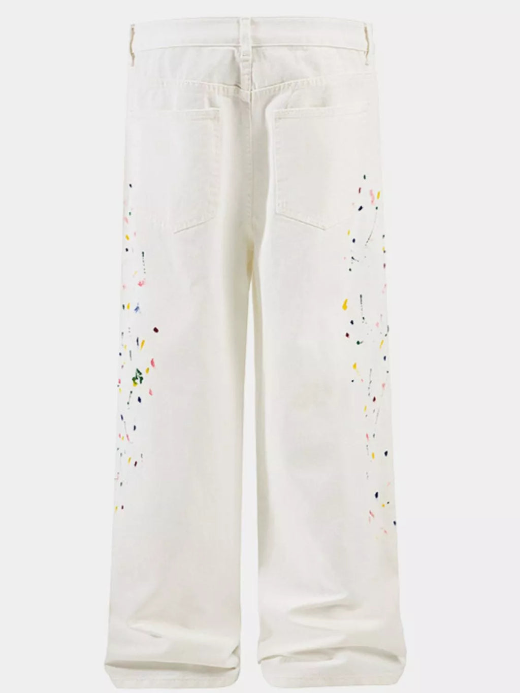 Men's Paint Splatter Artistic Wide Leg Jeans