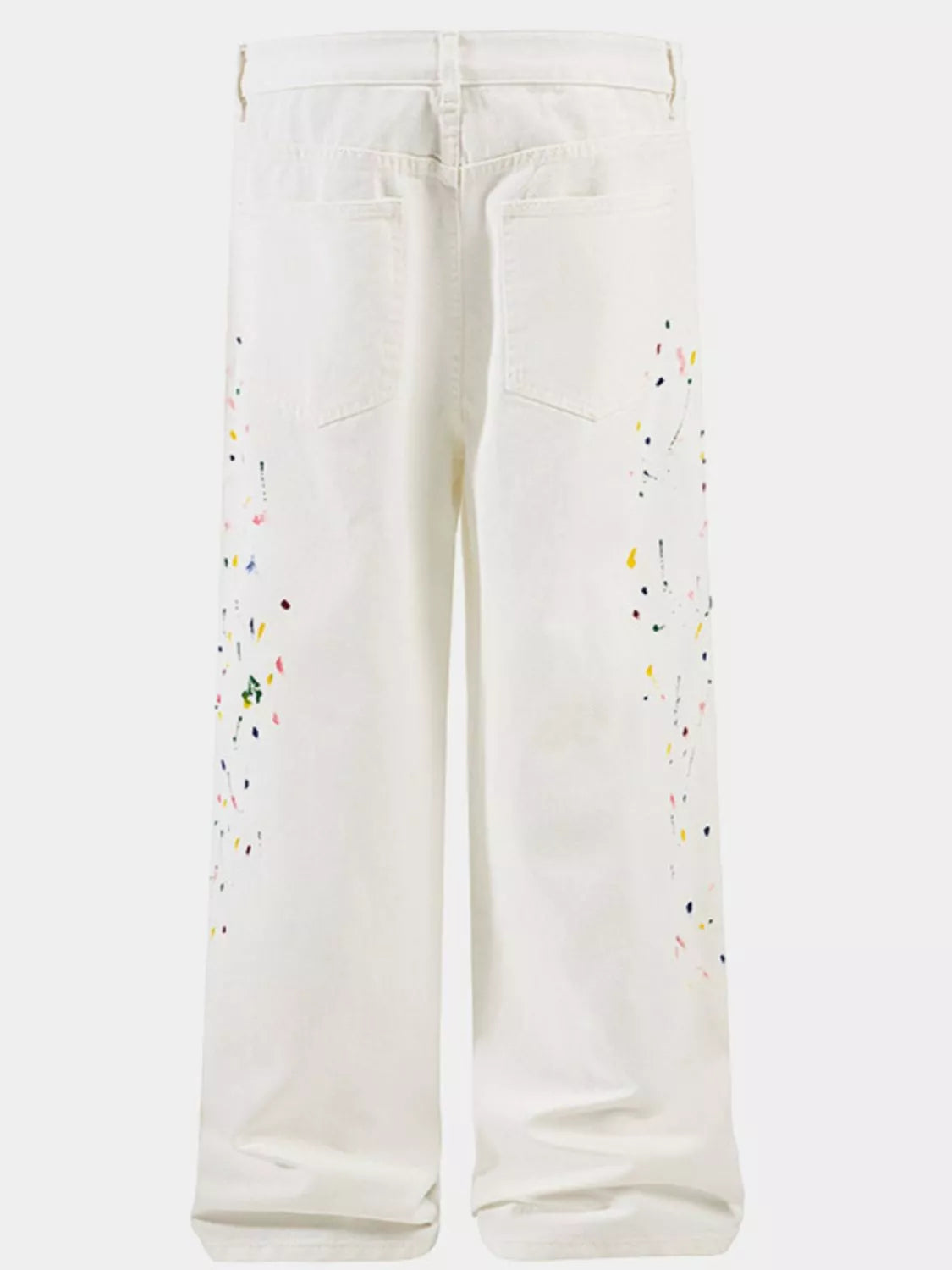 Men's Paint Splatter Artistic Wide Leg Jeans