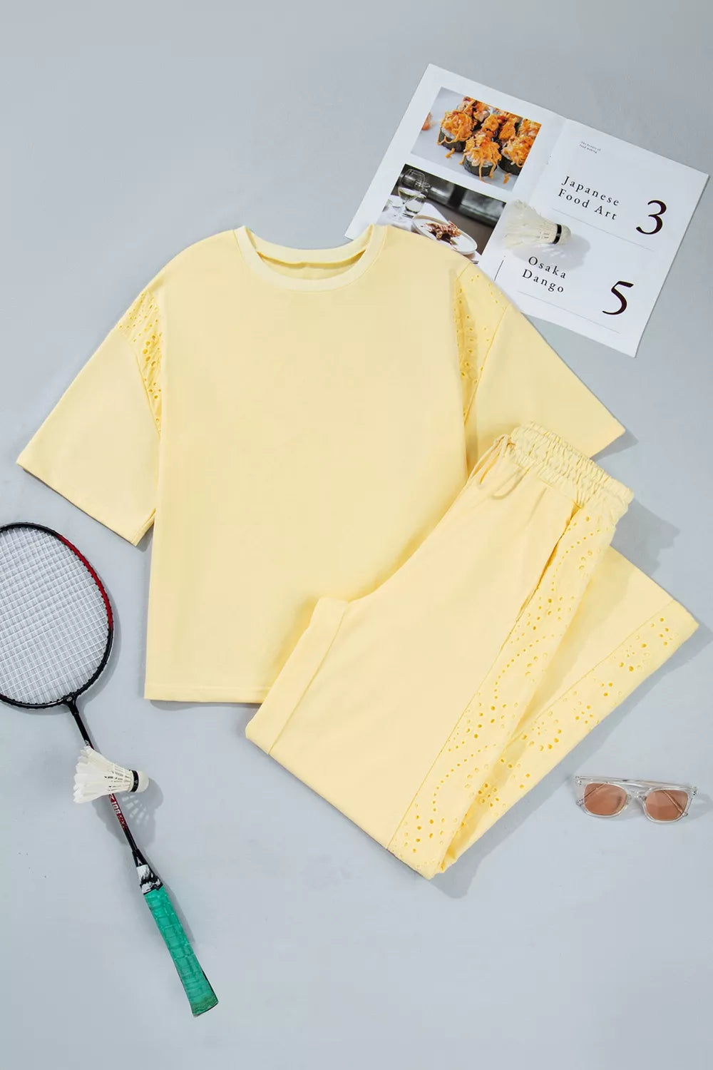 Half Sleeve Top and Drawstring Pants Set