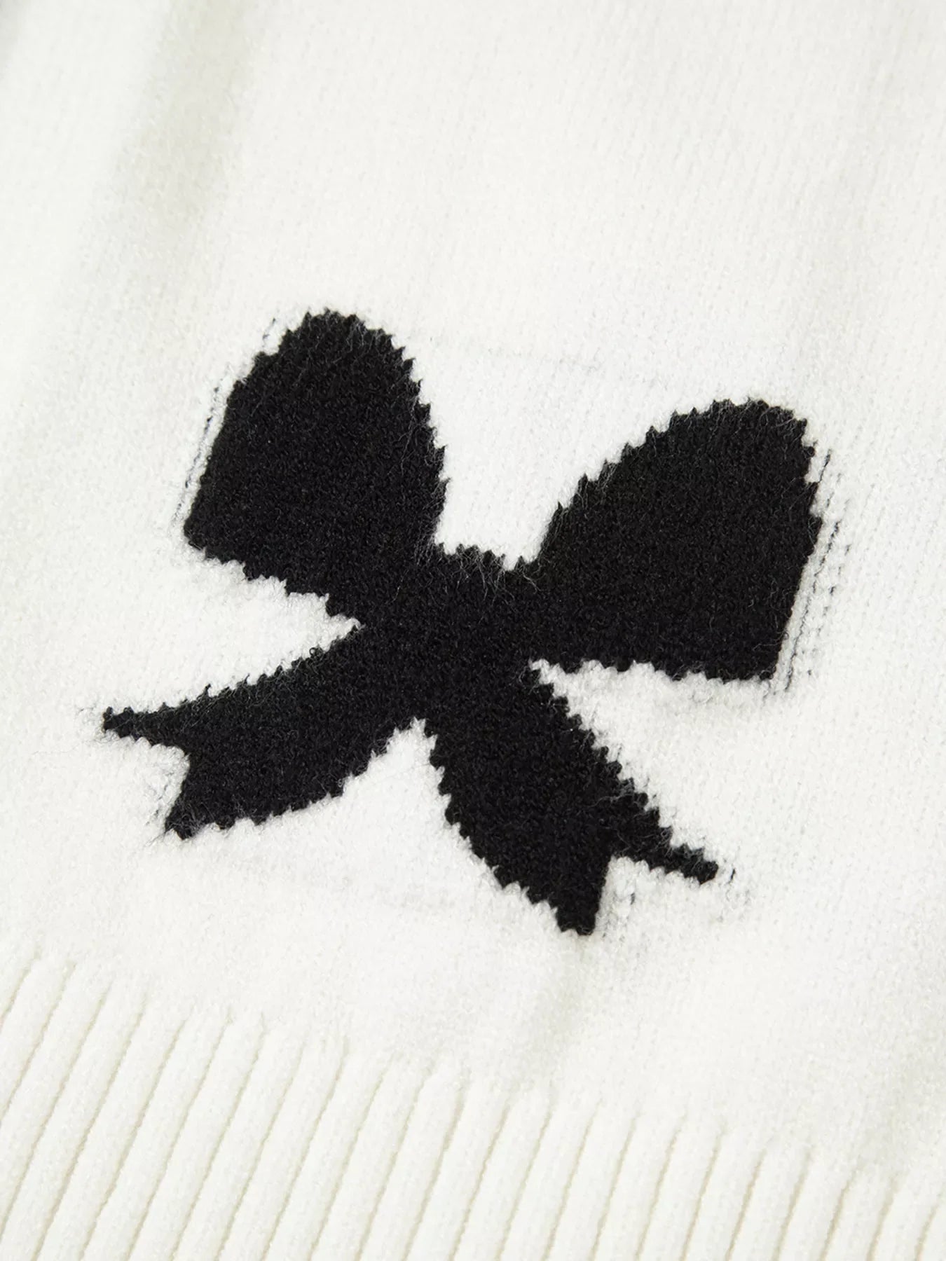 Tie Front Bow Pattern Cardigan